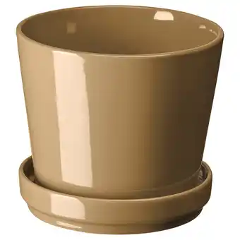 Ikea Citrusfrukt plant pot with saucer, in/outdoor yellow-brown, 12 cm offer