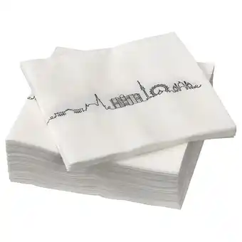 Ikea Fantastisk paper napkin, white/vienna skyline, 33x33 cm offer