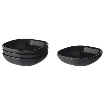 Ikea Backig deep plate, black, 20x20 cm offer
