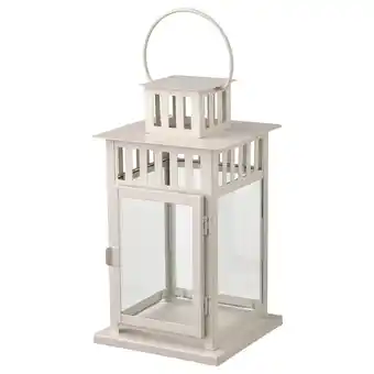Ikea Borrby lantern for pillar candle, in/out, beige, 28 cm offer