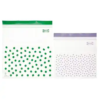 Ikea Tabberas resealable bag, green/lilac offer