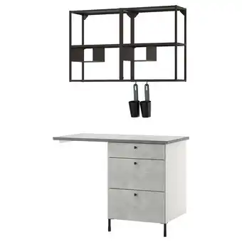 Ikea Enhet storage combination, anthracite/concrete effect, 121.5x63.5x222 cm offer