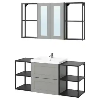 Ikea Enhet bathroom, anthracite/grey frame, 140x43x65 cm offer