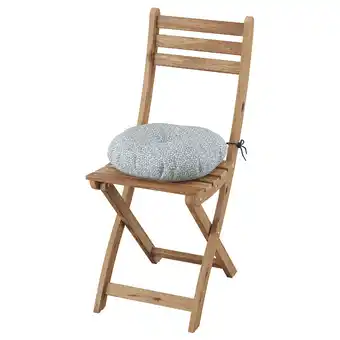 Ikea Askholmen chair, outdoor, foldable light brown stained/klösan blue offer