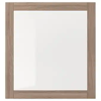 Ikea Sindvik glass door, grey stained walnut effect/clear glass, 60x64 cm offer