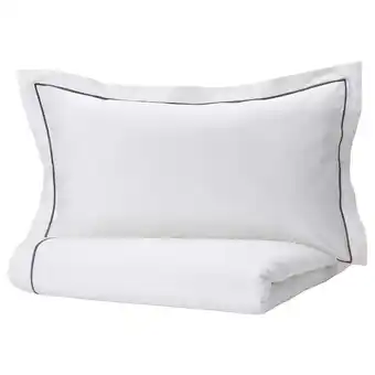 Ikea Silvertistel duvet cover and pillowcase, white/dark grey, 150x200/50x80 cm offer