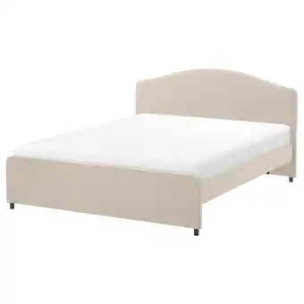 Ikea Hauga upholstered bed frame, lofallet beige, 160x200 cm offer