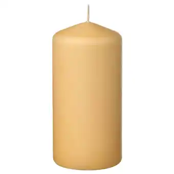 Ikea Dagligen unscented pillar candle, light yellow, 14 cm offer