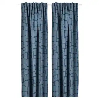 Ikea Lönnstävmal block-out curtains, 1 pair, blue, 145x300 cm offer