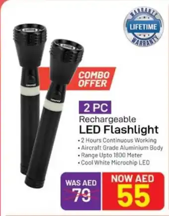 Nesto 2 PC Rechargeable LED Flashlight offer