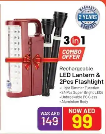 Nesto Rechargeable LED Lantern & 2Pcs Flashlight offer