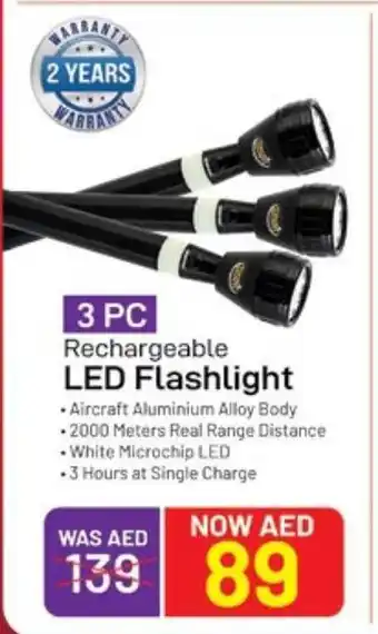 Nesto 3 PC Rechargeable LED Flashlight offer