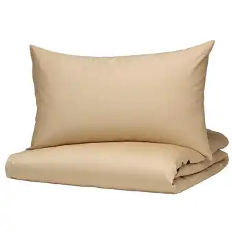 Ikea Björkal duvet cover and pillowcase, beige, 150x200/50x80 cm offer