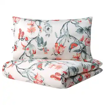Ikea Fagerrönn duvet cover and 2 pillowcases, multicolour/floral pattern, 240x220/50x80 cm offer
