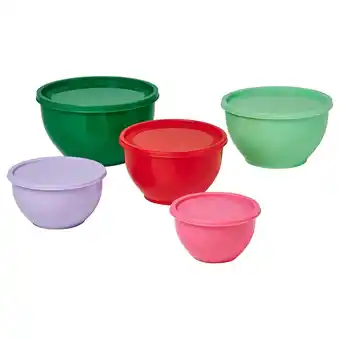 Ikea Tabberas bowl with lid, set of 5, mixed colours offer