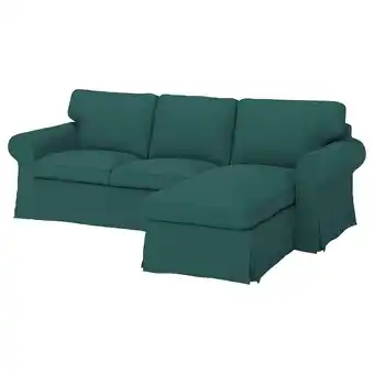 Ikea Ektorp 3-seat sofa with chaise longue, totebo dark turquoise offer
