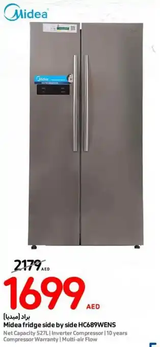 Carrefour Midea fridge side by side HC689WENS offer