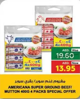 Al Ain Co-op AMERICANA SUPER GROUND BEEF/ MUTTON 400G 4 PACKS SPECIAL OFFER offer