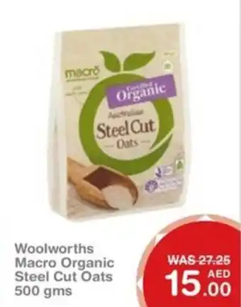Choithrams Woolworths Macro Organic Steel Cut Oats 500 gms offer