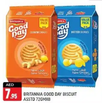 Shaklan BRITANNIA GOOD DAY BISCUIT ASSTD 72GMX8 offer
