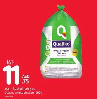 Carrefour Qualiko whole chicken 1000g FROZEN offer