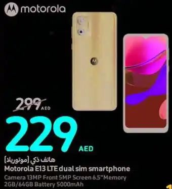 Carrefour Motorola E13 LTE dual sim smartphone offer