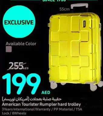 Carrefour American Tourister Rumpler hard trolley offer
