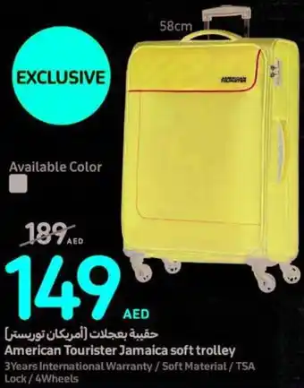 Carrefour American Tourister Jamaica soft trolley offer