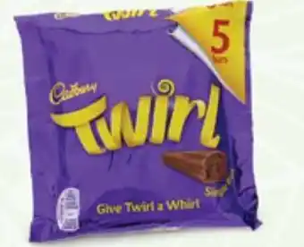Lulu Hypermarket Cadbury Twirl Single Bars 21.5gm x 5 offer