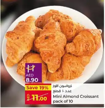 Lulu Hypermarket Mini Almond Croissant pack of 10 offer