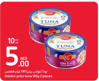 Carrefour Golden prize tuna 185g 2 pieces offer