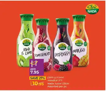 Lulu Hypermarket Nada Juice 1.35Ltr Assorted per pc offer