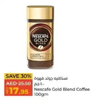 Lulu Hypermarket Nescafe Gold Blend Coffee 100gm offer