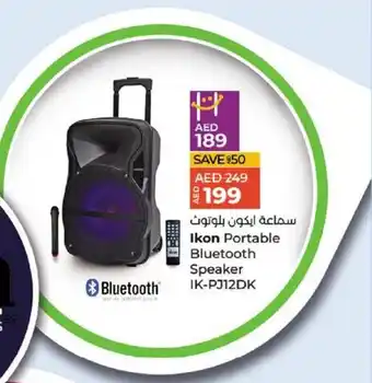 Lulu Hypermarket Ikon Portable Bluetooth Speaker IK-PJ12DK offer