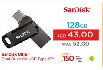 Lulu Hypermarket SanDisk Ultra Dual Drive Go USB Type-C 128GB offer