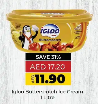 Lulu Hypermarket Igloo Butterscotch Ice Cream 1 Litre offer