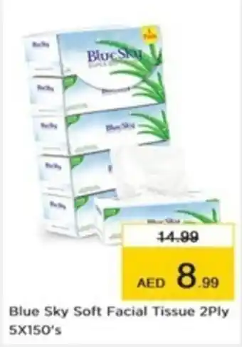 Nesto Blue Sky Soft Facial Tissue 2Ply 5X150's offer