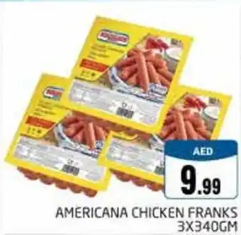 Pasons AMERICANA CHICKEN FRANKS 3X340GM offer