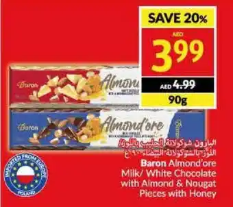 Viva Baron Almond'ore Milk/White Chocolate with Almond & Nougat Pieces with Honey offer