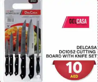 Grand Hyper Market DELCASA DC1052 CUTTING BOARD WITH KNIFE SET! offer