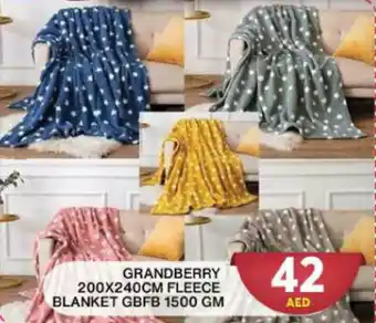 Grand Hyper Market GRANDBERRY 200X240CM FLEECE BLANKET GBFB 1500 GM offer
