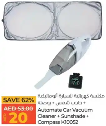 Lulu Hypermarket Automate Car Vacuum Cleaner + Sunshade + Compass K10052 offer