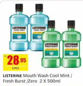 Safeer Market LISTERINE Mouth Wash Cool Mint/ Fresh Burst/ Zero 2 X 500ml offer