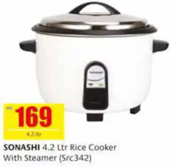 Safeer Market SONASHI 4.2 Ltr Rice Cooker With Steamer Src342 offer
