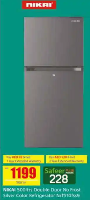 Safeer Market NIKAI 500ltrs Double Door No Frost Silver Color Refrigerator Nrf510fss9 offer