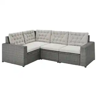 Ikea SollerÖn Modular corner sofa 3-seat, outdoor, dark grey/kuddarna grey offer