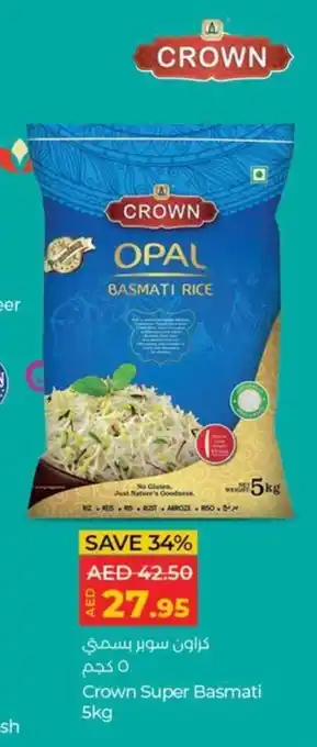 Lulu Hypermarket Crown Super Basmati 5kg offer