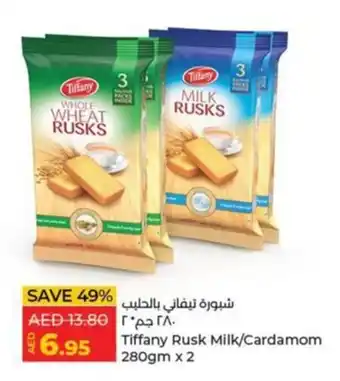 Lulu Hypermarket Tiffany Rusk Milk/Cardamom 280gm x 2 offer