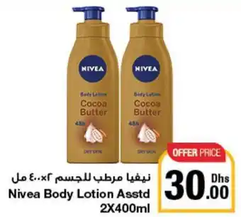 Emirates Co-op Nivea Body Lotion Asstd 2X400ml offer