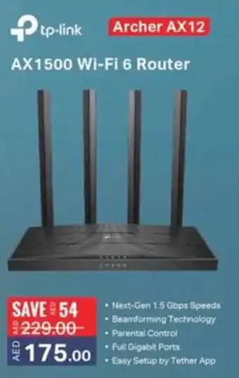 Lulu Hypermarket tp-link Archer AX12 AX1500 Wi-Fi 6 Router offer